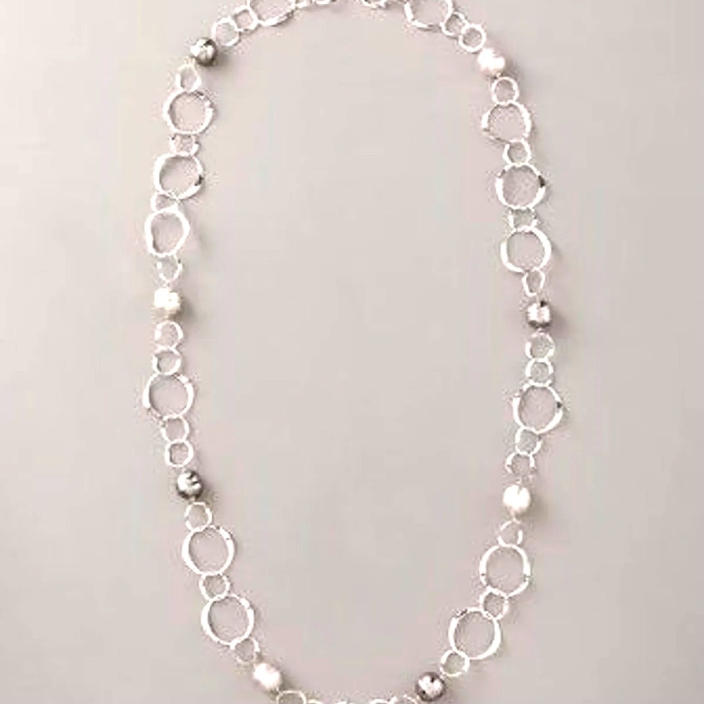 MAJORICA STERLING SILVER/BAROQUE PEARL NECKLACE